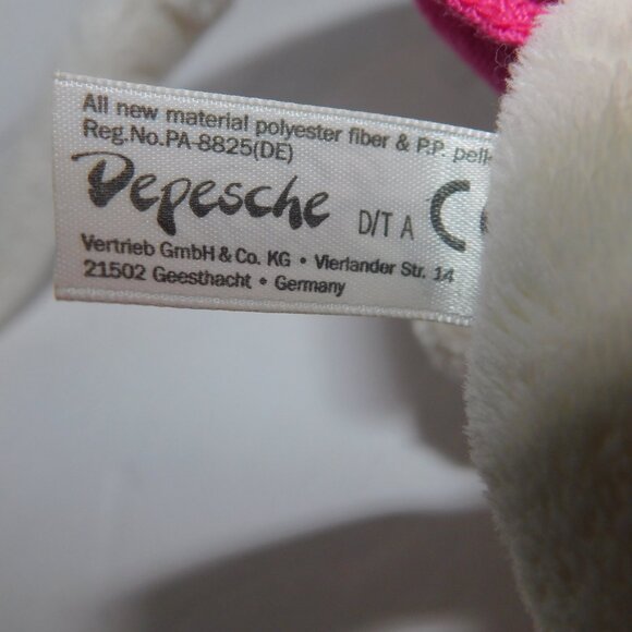 VTG 90s Diddl Mouse Thomas Goletz Depesche 10" Stuffed Plush Toy White Overalls - Picture 7 of 8